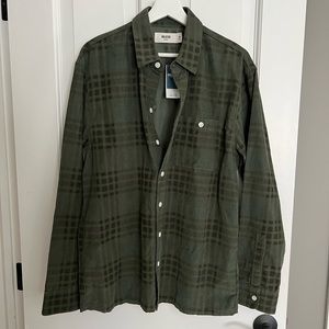 Hollister Green Plaid Button Down Shirt Men Size Medium new with tags